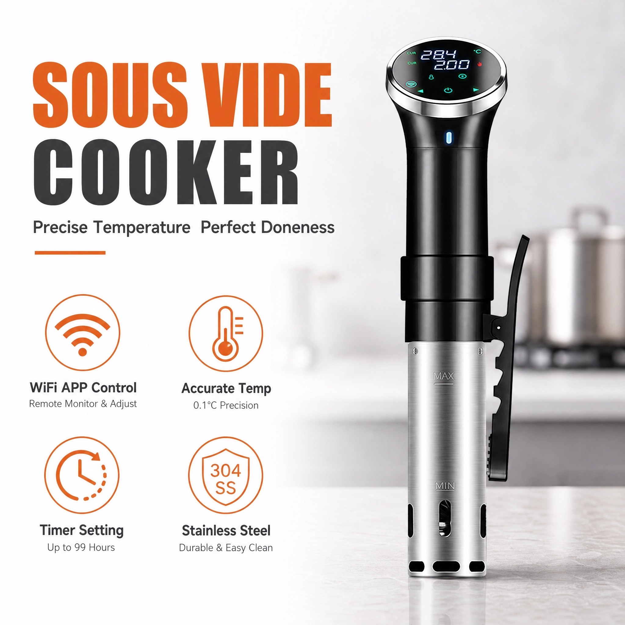 Digital Sous Vide Precision Cooker - Sous Vide Cooker WiFi Digital Precision