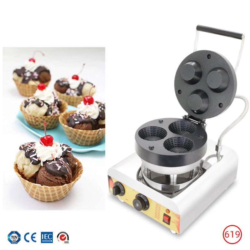 Commercial Triple-Hole Ice Cre - đánh giá và giá Mini Waffle Maker Machine