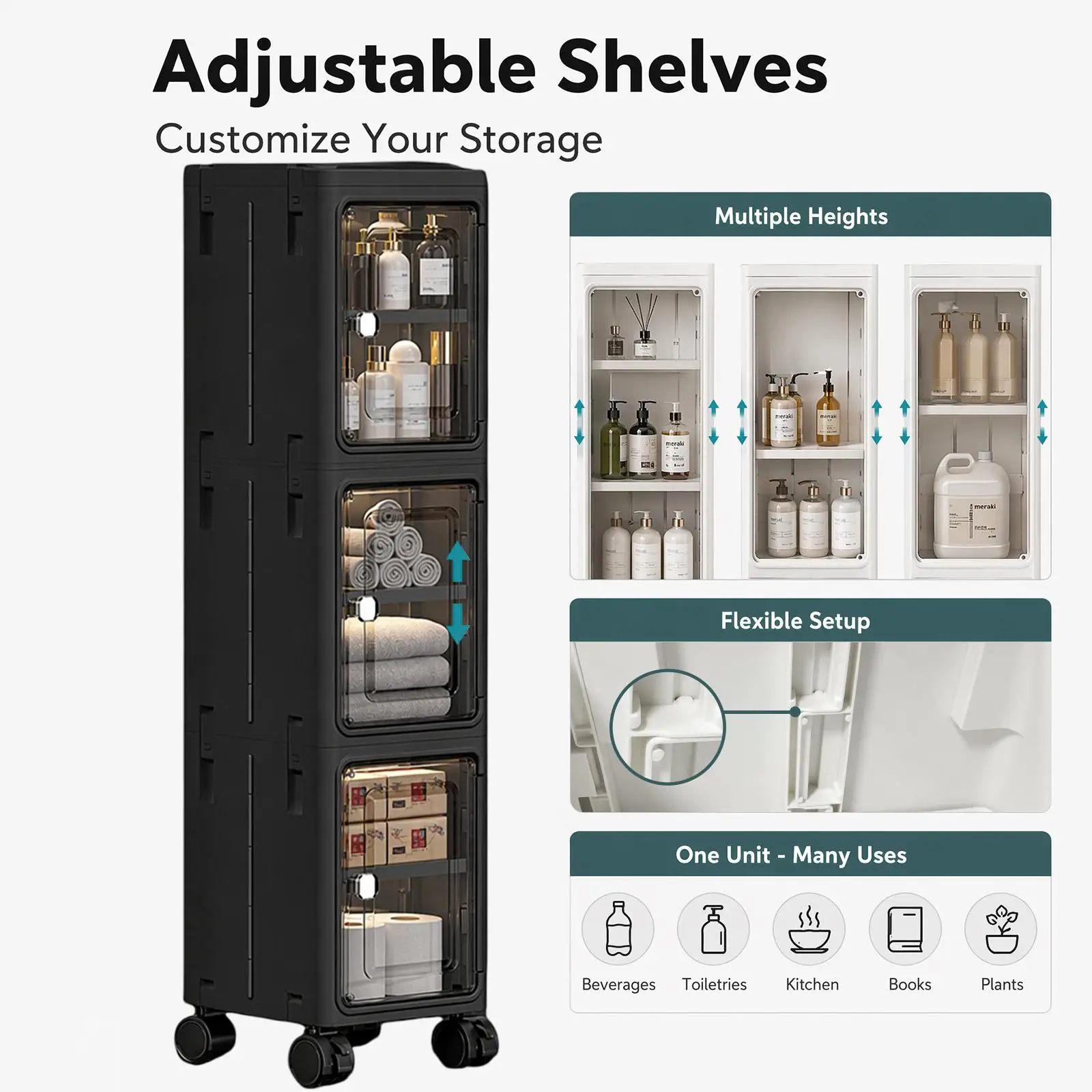 5-Tier Black Slim Narrow Rolli - đánh giá và giá Laundry