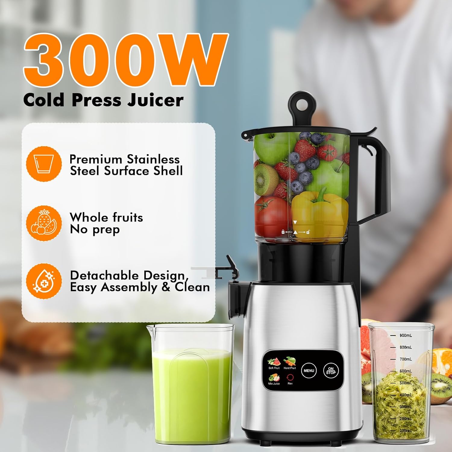 Slow Masticating Cold Press Ju - đánh giá và giá Electric Slow Juicer Cold Press